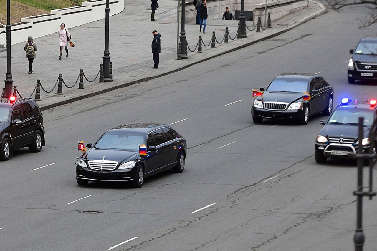 fleet of mercedes maybach guardian limousines